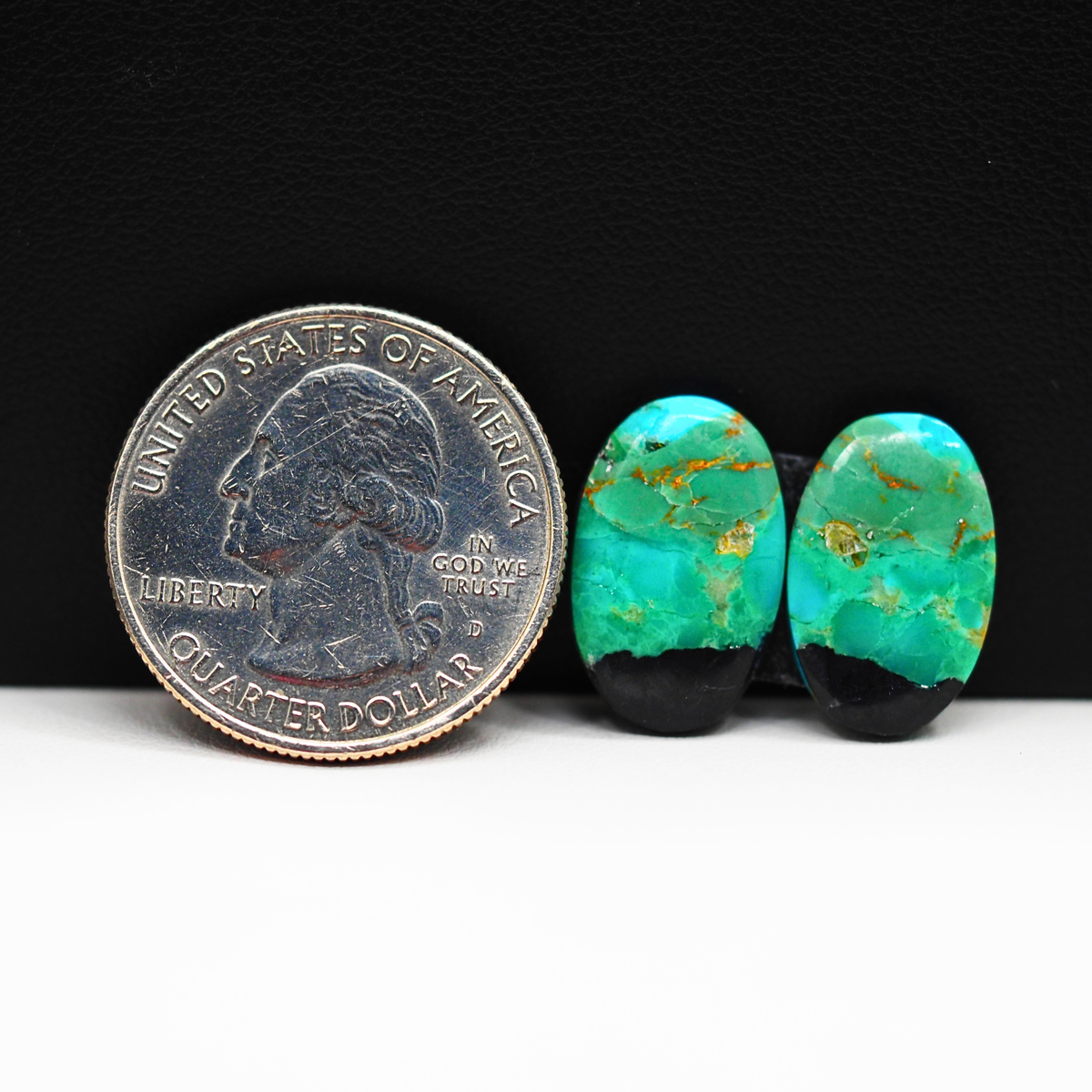 Mohave Buffalo composite pair 17x11x3mm 9.5ct oval cabochon Kingman - photo 1