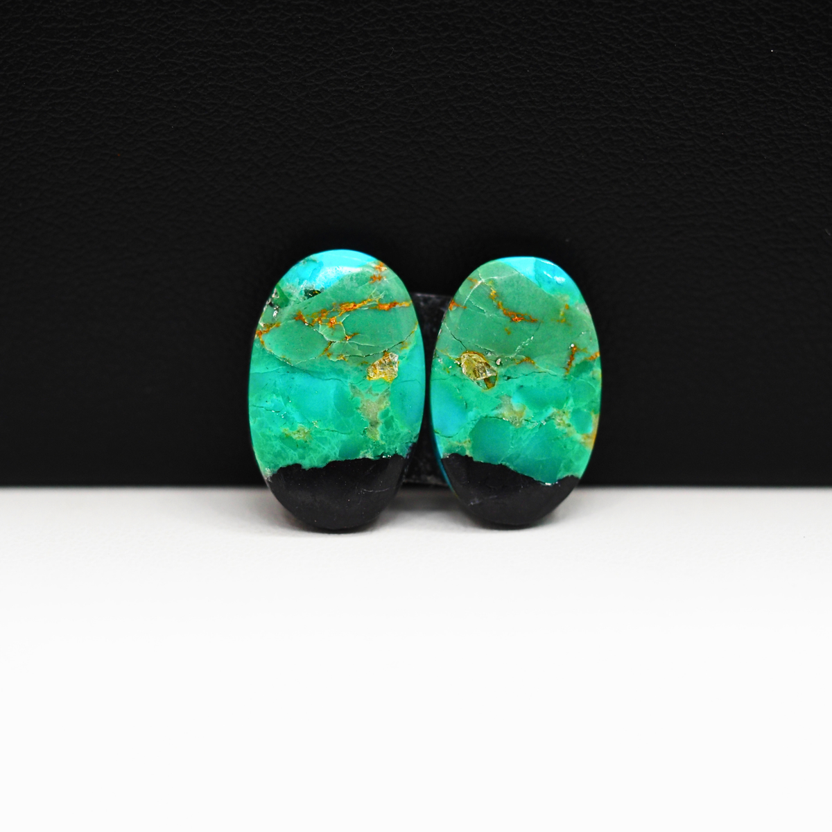 Mohave Buffalo composite pair 17x11x3mm 9.5ct oval cabochon Kingman - photo 4