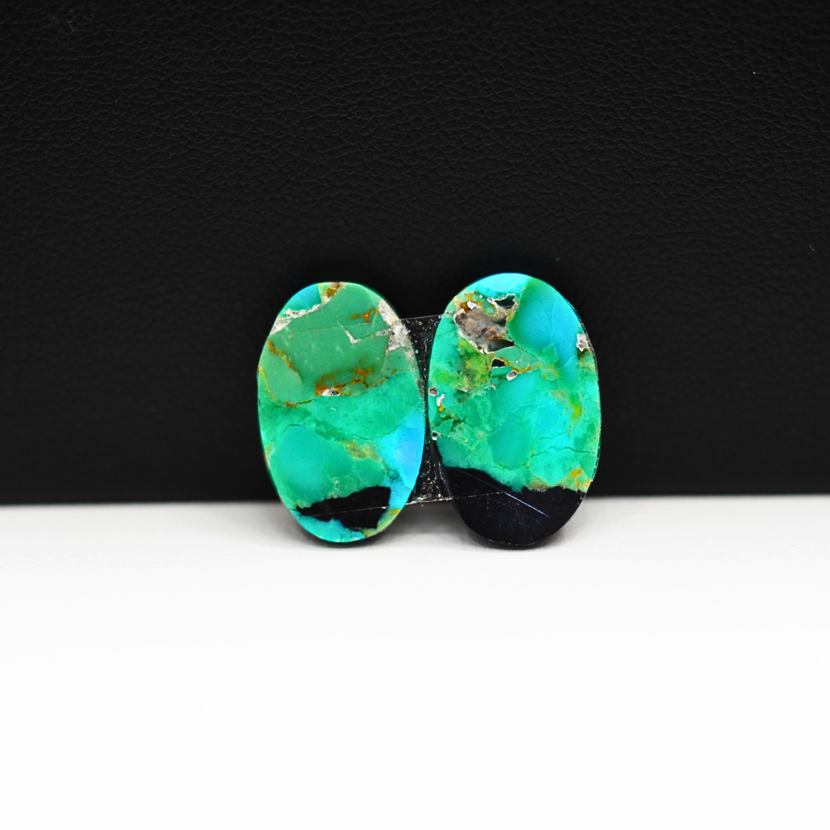 Mohave Buffalo composite pair 17x11x3mm 9.5ct oval cabochon Kingman - photo 3