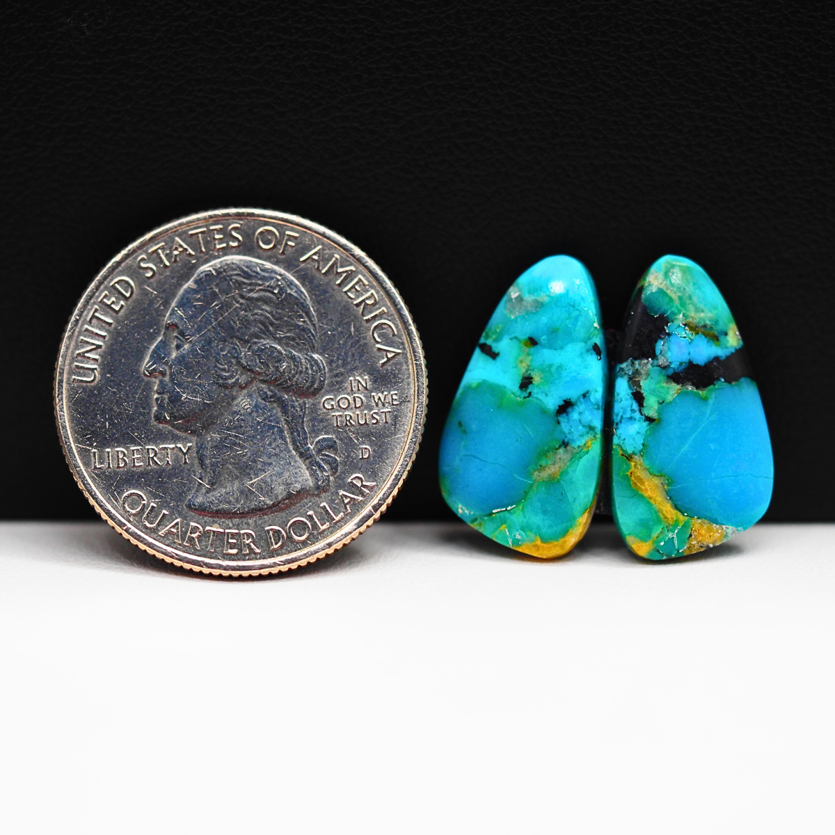 Mohave Buffalo composite pair 19x11x3mm 9.5ct freeform cabochon Kingman - photo 1