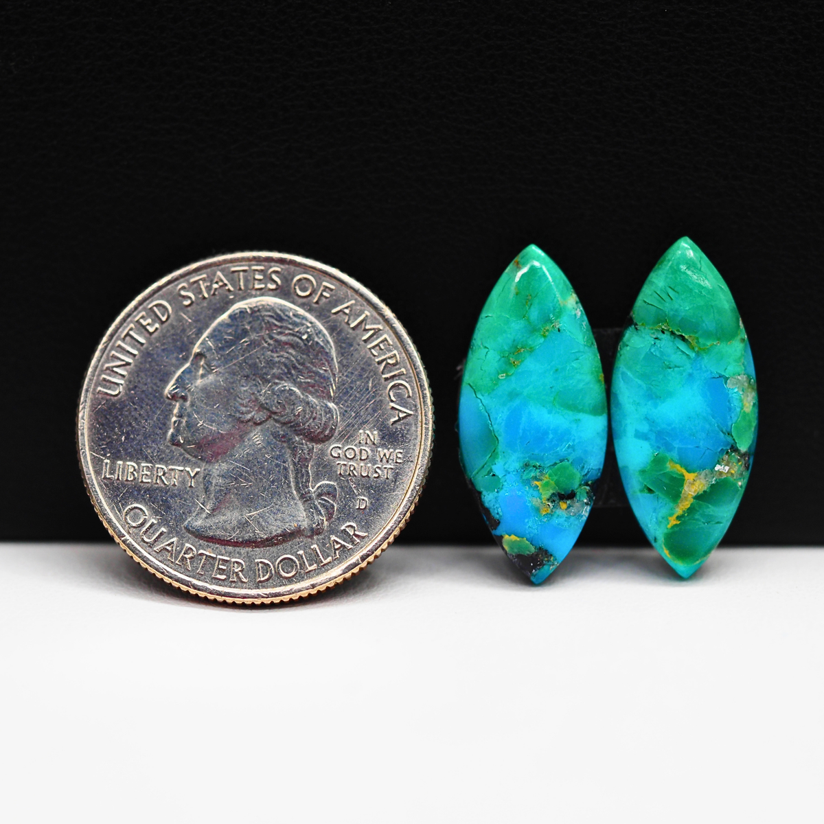 Mohave Buffalo composite pair 23x10x3mm 11ct marquise navette cabochon Kingman - photo 1