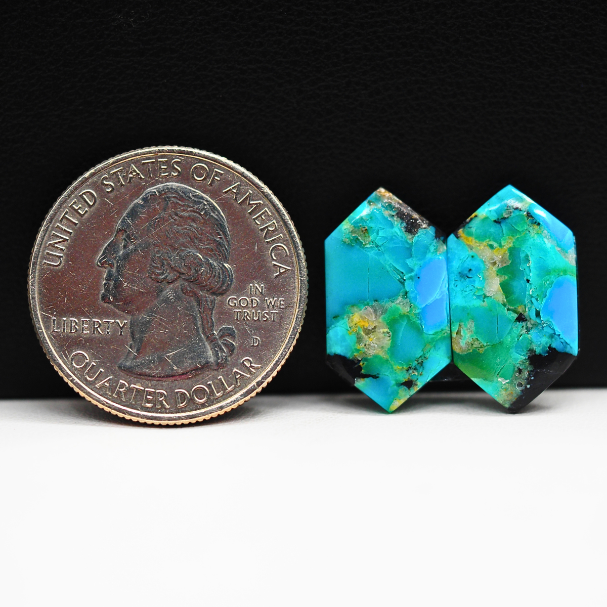 Mohave Buffalo composite pair 19x11x3mm 9ct hexagon cabochon Kingman - photo 1