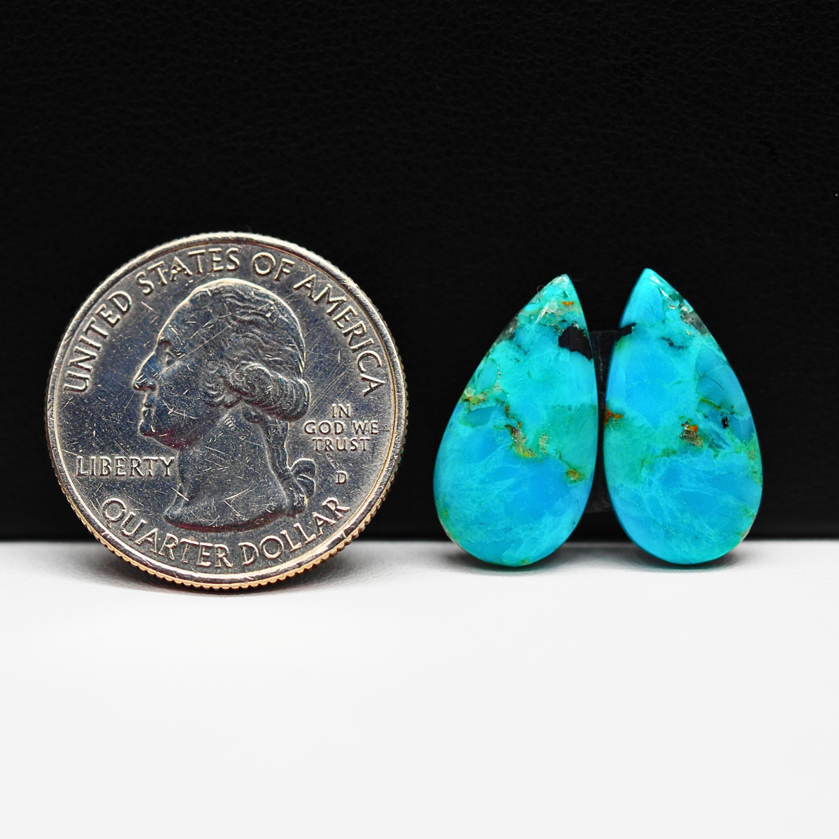 Mohave Buffalo composite pair 20x10x3mm 10ct pear cabochon Kingman - photo 1