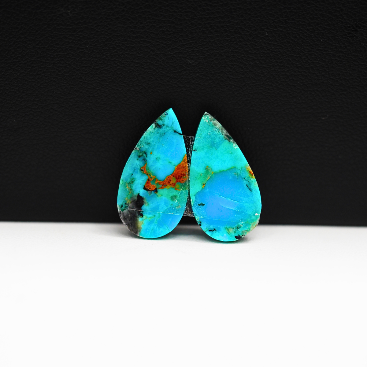 Mohave Buffalo composite pair 20x10x3mm 10ct pear cabochon Kingman - photo 3
