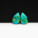 Mohave Buffalo composite pair 17x11x3mm 9.5ct pear cabochon Kingman - photo 2