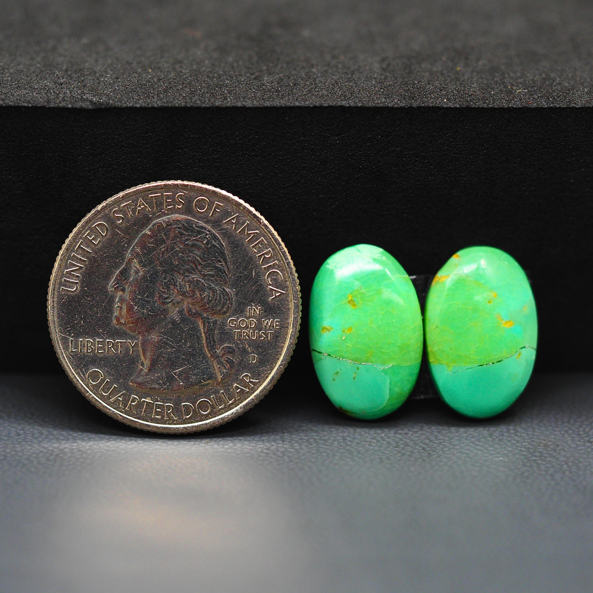 Mohave Mojave turquoise composite pair 17x11x3mm 8.5ct oval cabochon Kingman - photo 1