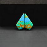 Mohave Mojave turquoise composite pair 20x10x3mm 7.5ct kite cabochon Kingman - photo 2