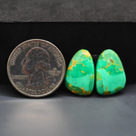 Mohave Mojave turquoise composite pair 19x11x4mm 15ct freeform cabochon Kingman - photo 1