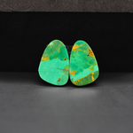Mohave Mojave turquoise composite pair 19x11x4mm 15ct freeform cabochon Kingman - photo 3