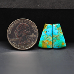 Mohave Mojave turquoise composite pair 19x10x3mm 9ct trapezoid cabochon Kingman - photo 1