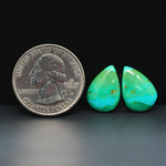 Mohave Mojave turquoise composite pair 17x11x3mm 8ct pear cabochon Kingman - photo 1