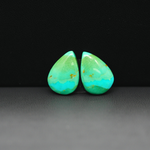 Mohave Mojave turquoise composite pair 17x11x3mm 8ct pear cabochon Kingman - photo 2