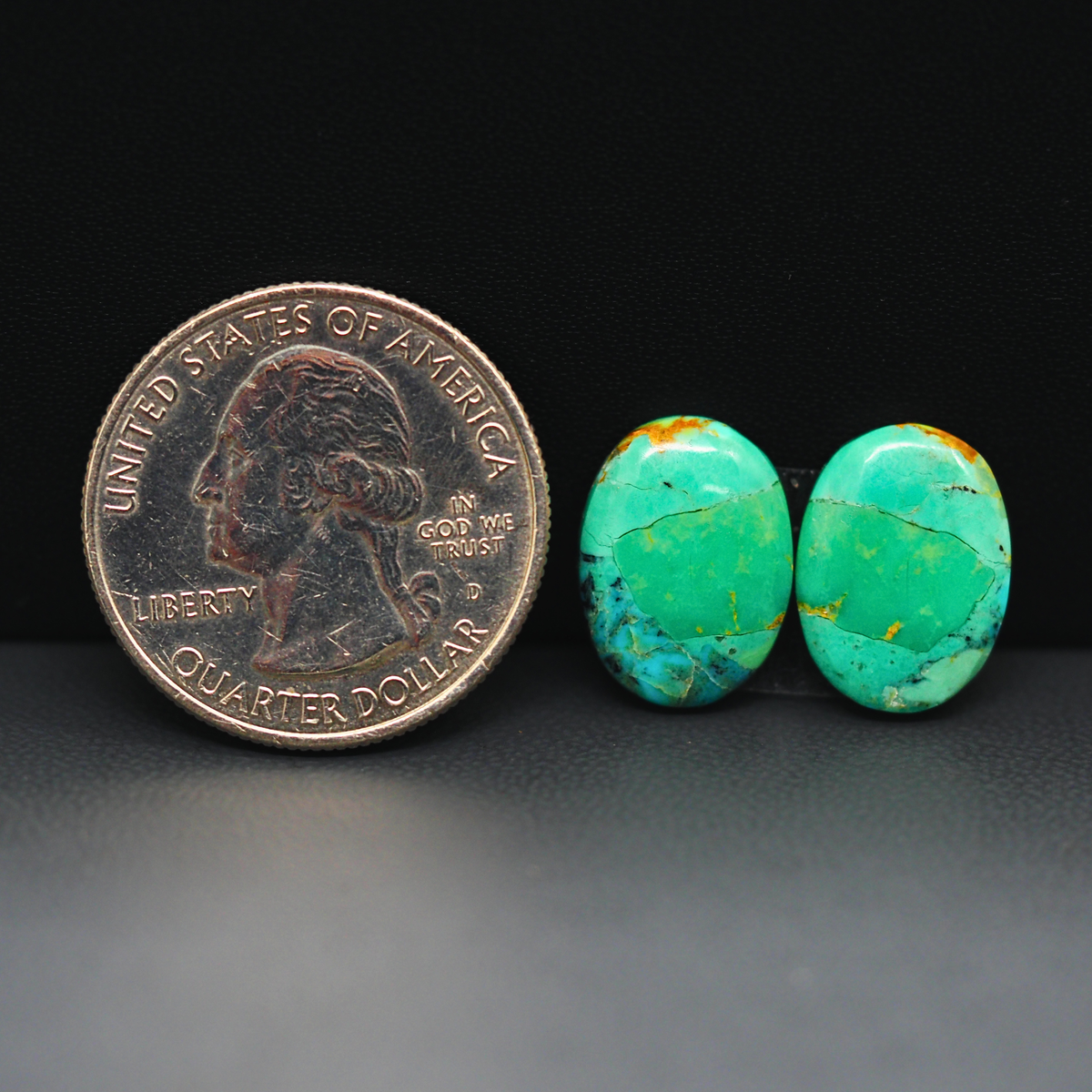 Mohave Mojave turquoise composite pair 15x11x3mm 8.5ct oval cabochon Kingman - photo 1