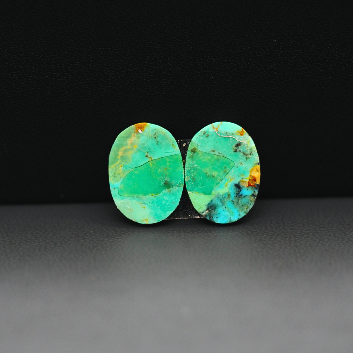Mohave Mojave turquoise composite pair 15x11x3mm 8.5ct oval cabochon Kingman - photo 3
