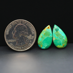 Mohave Mojave turquoise composite pair 18x11x3mm 8.5ct pear cabochon Kingman - photo 1