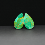 Mohave Mojave turquoise composite pair 18x11x3mm 8.5ct pear cabochon Kingman - photo 3