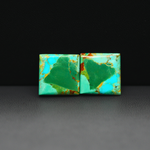 Mohave Mojave turquoise composite pair 15x15x3mm 15ct square cabochon Kingman - photo 2