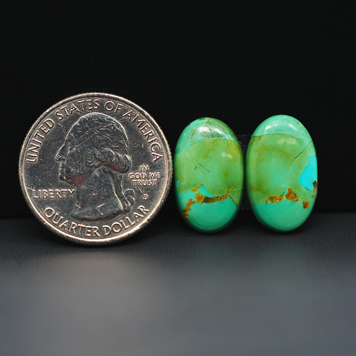 Mohave Mojave turquoise composite pair 18x11x3mm 10ct oval cabochon Kingman - photo 1