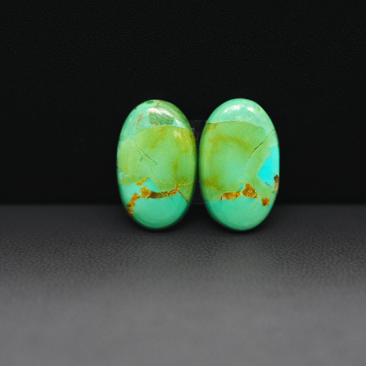 Mohave Mojave turquoise composite pair 18x11x3mm 10ct oval cabochon Kingman - photo 2