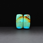 Mohave Mojave turquoise composite pair 18x9x4mm 11ct baguette cabochon Kingman - photo 2