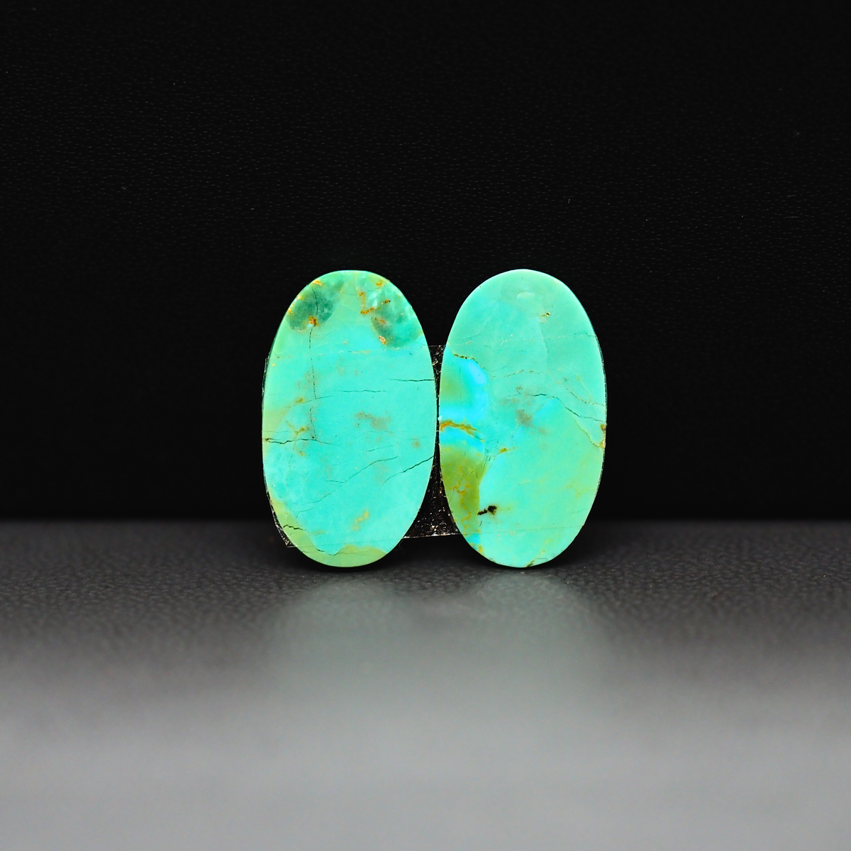 Mohave Mojave turquoise composite pair 18x11x3mm 9ct oval cabochon Kingman - photo 3