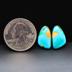 Mohave Mojave turquoise composite pair 15x10x4mm 10ct freeform cabochon Kingman - photo 1
