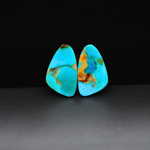 Mohave Mojave turquoise composite pair 15x10x4mm 10ct freeform cabochon Kingman - photo 3