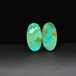 Mohave Mojave turquoise composite pair 19x10x3mm 9.5ct oval cabochon Kingman - photo 3
