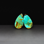 Mohave Mojave turquoise composite pair 18x10x3mm 9.5ct pear cabochon Kingman - photo 3