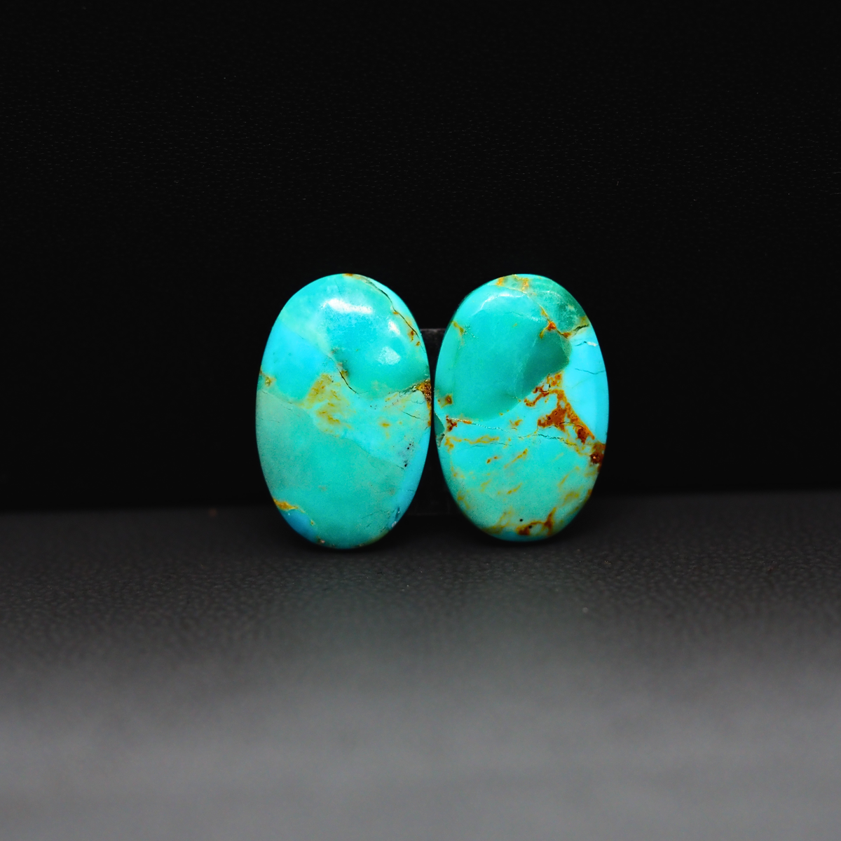 Mohave Mojave turquoise composite pair 17x11x3mm 9.5ct oval cabochon Kingman - photo 2