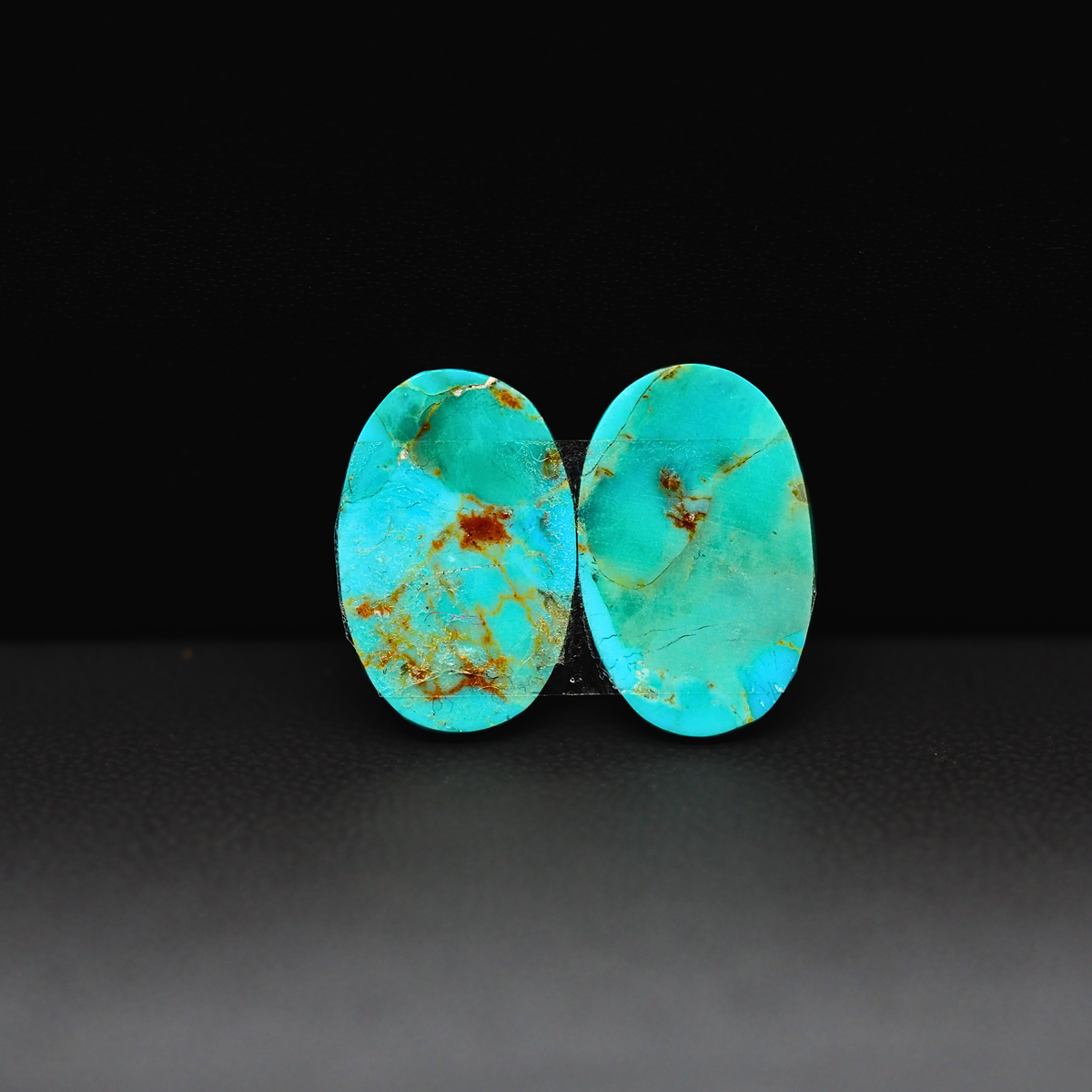 Mohave Mojave turquoise composite pair 17x11x3mm 9.5ct oval cabochon Kingman - photo 3