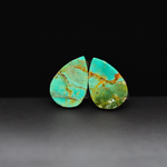 Mohave Mojave turquoise composite pair 17x12x3mm 9.5ct pear cabochon Kingman - photo 3