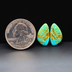 Mohave Mojave turquoise composite pair 17x10x3mm 7ct freeform cabochon Kingman - photo 1