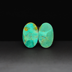 Mohave Mojave turquoise composite pair 18x11x3mm 10.5ct oval cabochon Kingman - photo 3