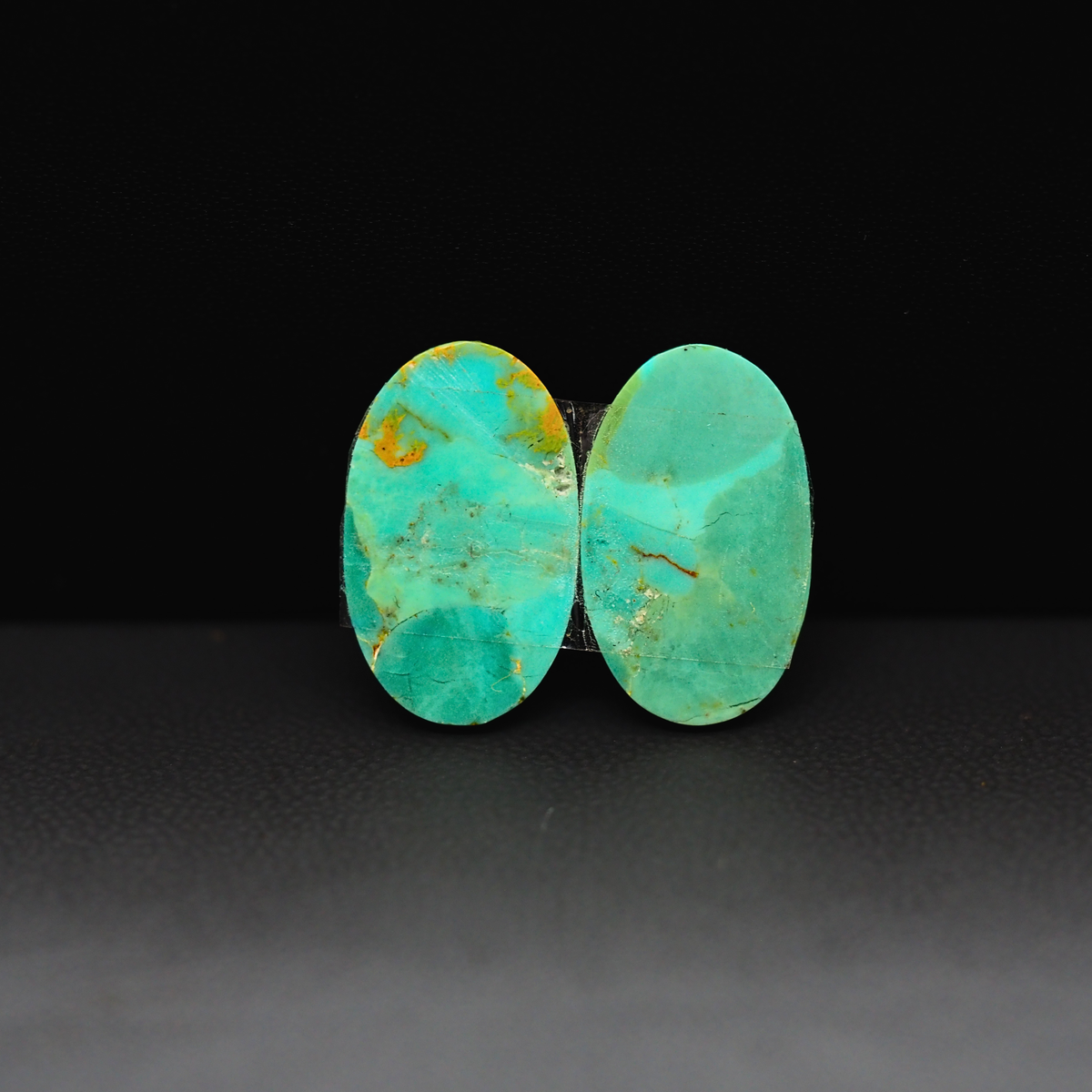Mohave Mojave turquoise composite pair 18x11x3mm 10.5ct oval cabochon Kingman - photo 3