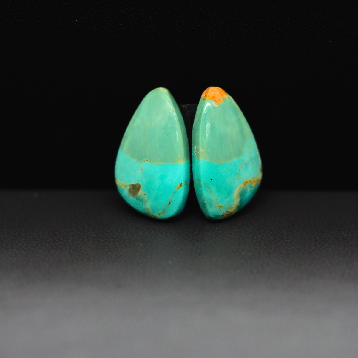 Mohave Mojave turquoise composite pair 20x12x3mm 11.5ct freeform cabochon Kingman - photo 2