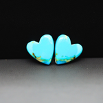 Mohave Mojave turquoise composite pair 15x14x4mm 11.5ct heart cabochon Kingman - photo 2