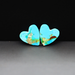 Mohave Mojave turquoise composite pair 15x14x4mm 11.5ct heart cabochon Kingman - photo 3