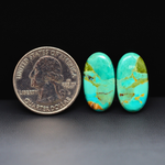 Mohave Mojave turquoise composite pair 21x11x3mm 13ct oval cabochon Kingman - photo 1