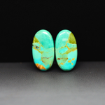 Mohave Mojave turquoise composite pair 21x11x3mm 13ct oval cabochon Kingman - photo 2