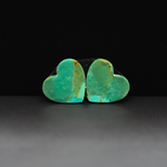 Mohave Mojave turquoise composite pair 13x13x3mm 8.5ct heart cabochon Kingman - photo 3