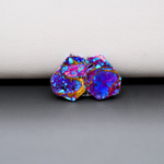 Stabilized Purple Mohave (Mojave) Turquoise coffin cabochon pair 13x10x3mm 9ct - purple with blue Kingman turquoise nuggets - photo 3 - Pedra Gems.