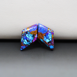 Stabilized Purple Mohave (Mojave) Turquoise kite cabochon pair 18x10x4mm 9.5ct - purple with blue Kingman turquoise nuggets - photo 2 - Pedra Gems.