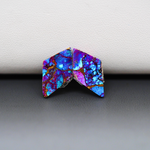 Stabilized Purple Mohave (Mojave) Turquoise kite cabochon pair 18x10x4mm 9.5ct - purple with blue Kingman turquoise nuggets - photo 3 - Pedra Gems.