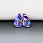 Stabilized Purple Mohave (Mojave) Turquoise pear cabochon pair 18x10x3mm 8ct - purple with blue Kingman turquoise nuggets - photo 3 - Pedra Gems.