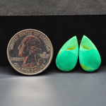 Mohave Mojave turquoise composite pair 19x11x3mm 7.5ct pear cabochon Kingman - photo 1