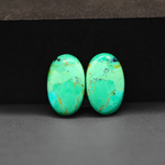 Mohave Mojave turquoise composite pair 19x12x3mm 13ct oval cabochon Kingman - photo 2