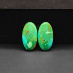 Mohave Mojave turquoise composite pair 21x11x3mm 7.5ct oval cabochon Kingman - photo 2