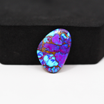 Stabilized Purple Mohave (Mojave) Turquoise Freeform Cabochon 21x14x3mm 9ct - purple with blue Kingman turquoise nuggets and bronze veining - Pedra Gems.