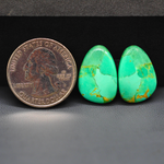 Mohave Mojave turquoise composite pair 20x10x3mm 12.5ct freeform cabochon Kingman - photo 1